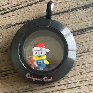 Origami Owl Minion Christmas Locket with chain plus two bags of sparkle